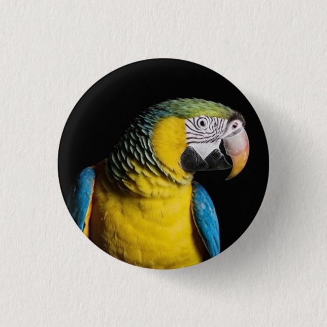 Chapa Redonda De 2,5 Cm Icono: Macaw Parrot (Anverso)
