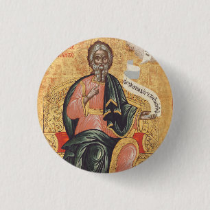 Chapa Redonda De 2,5 Cm Icono ortodoxo de San Andrés el Apóstol