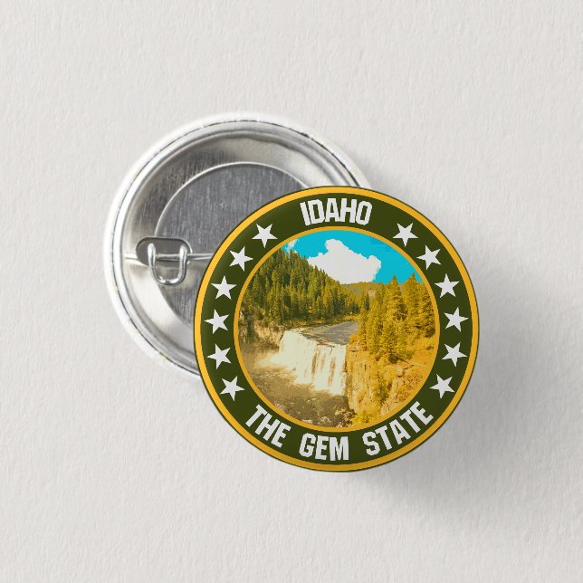 Chapa Redonda De 2,5 Cm Idaho (Anverso y reverso)