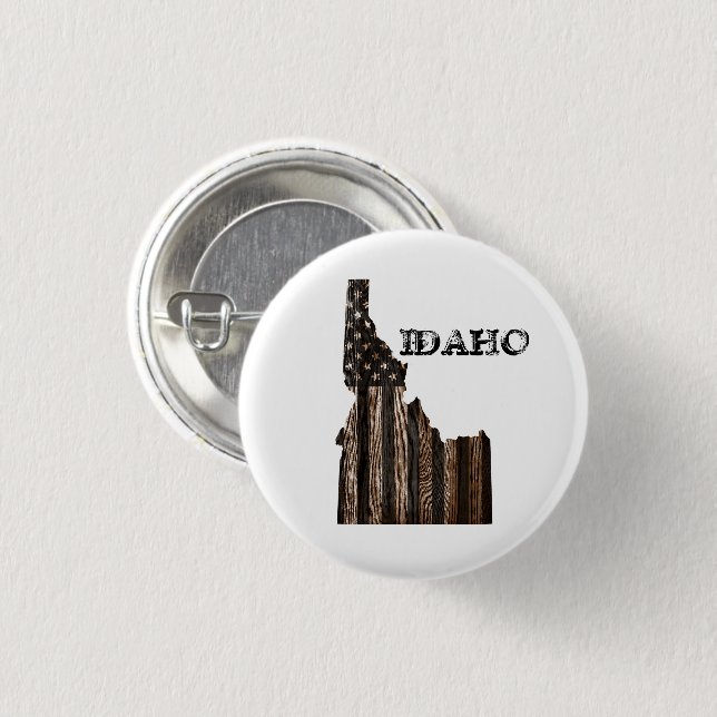CHAPA REDONDA DE 2,5 CM IDAHO PATRIOT BURNT WOOD BLK (Anverso y reverso)