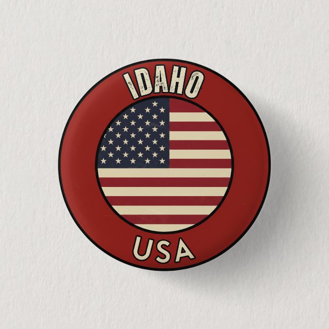 Chapa Redonda De 2,5 Cm Idaho United States (Anverso)