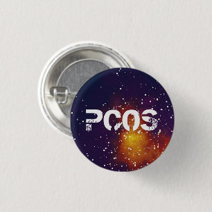 Chapa Redonda De 2,5 Cm Identidad de galaxia de Personalizable PCOS