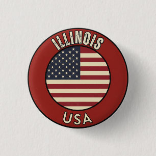 Chapa Redonda De 2,5 Cm Illinois Estados Unidos de América