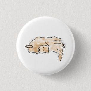Chapa Redonda De 2,5 Cm Ilustración de adorable perro perezoso dibujado a