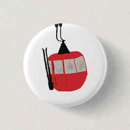 Chapa Redonda De 2,5 Cm Ilustracion de esquí Red Retro Lift