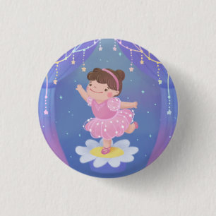 Chapa Redonda De 2,5 Cm Ilustración de fantasía del sueño de una bailarina