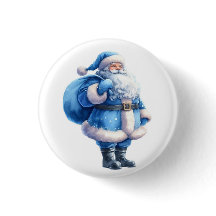 Ilustración de Papá Noel azul acuarela
