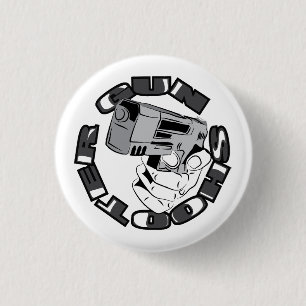 Chapa Redonda De 2,5 Cm Ilustración de tirador con pistola
