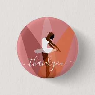 Chapa Redonda De 2,5 Cm Ilustracion moderno de bailarina de ballet negro