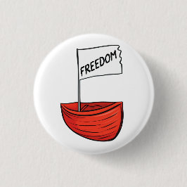 Chapa Redonda De 2,5 Cm Ilustracion Nautical Freedom Boat