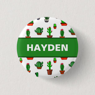 Chapa Redonda De 2,5 Cm Ilustraciones de cactus lindos Patrón Personalizad
