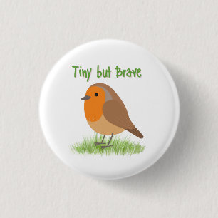 Chapa Redonda De 2,5 Cm Imán de Pájaro Robin Lindo
