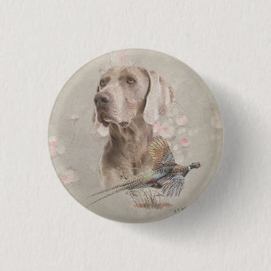 Chapa Redonda De 2,5 Cm Impresión acrílica Poster de Tapiz de Weimaraner