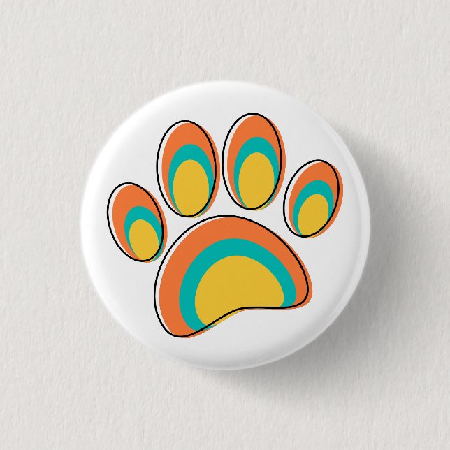 Chapa Redonda De 2,5 Cm Impresión moderna de perro de mediados de siglo (Anverso)