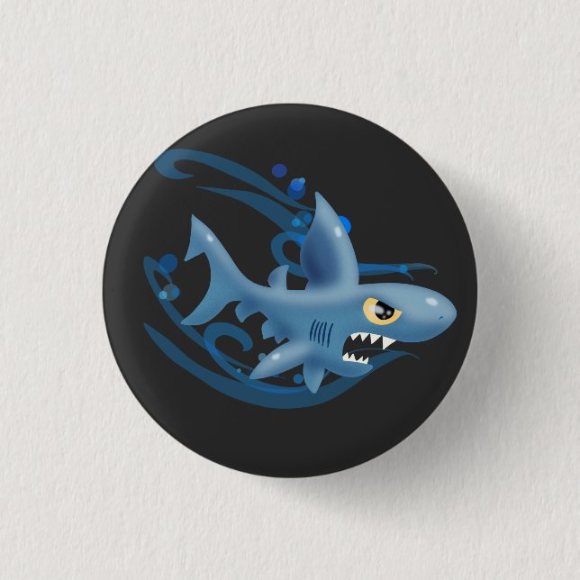 Chapa Redonda De 2,5 Cm Impresionante tiburón (Anverso)