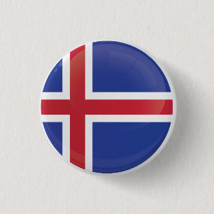 Chapa Redonda De 2,5 Cm Indicador de icono de redondeo de Islandia