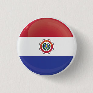 Chapa Redonda De 2,5 Cm Indicador de icono de redondeo de Paraguay