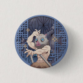 Chapa Redonda De 2,5 Cm Inosuke Hashibira