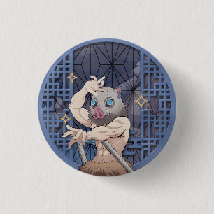 Chapa Redonda De 2,5 Cm Inosuke Hashibira