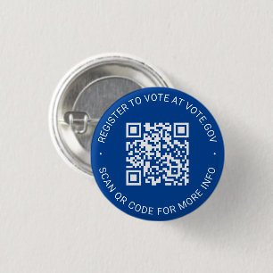 Chapa Redonda De 2,5 Cm Inscríbase para votar personalizado de código QR e