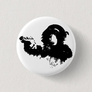 Chapa Redonda De 2,5 Cm Insignia armada del chimpancé