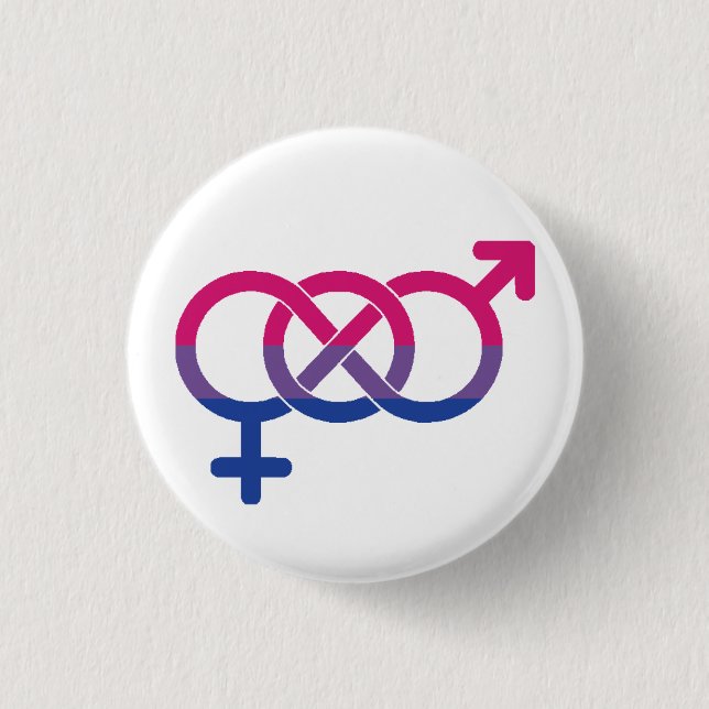 Chapa Redonda De 2,5 Cm Insignia bisexual del símbolo y de la bandera (Anverso)