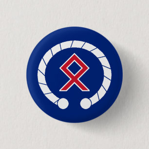 Chapa Redonda De 2,5 Cm Insignia británica de AngloCeltic - Torc y runa