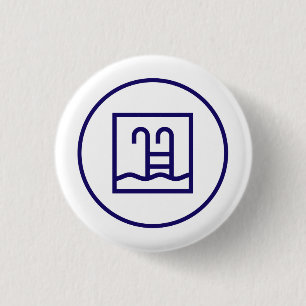 Chapa Redonda De 2,5 Cm Insignia Club Piscina