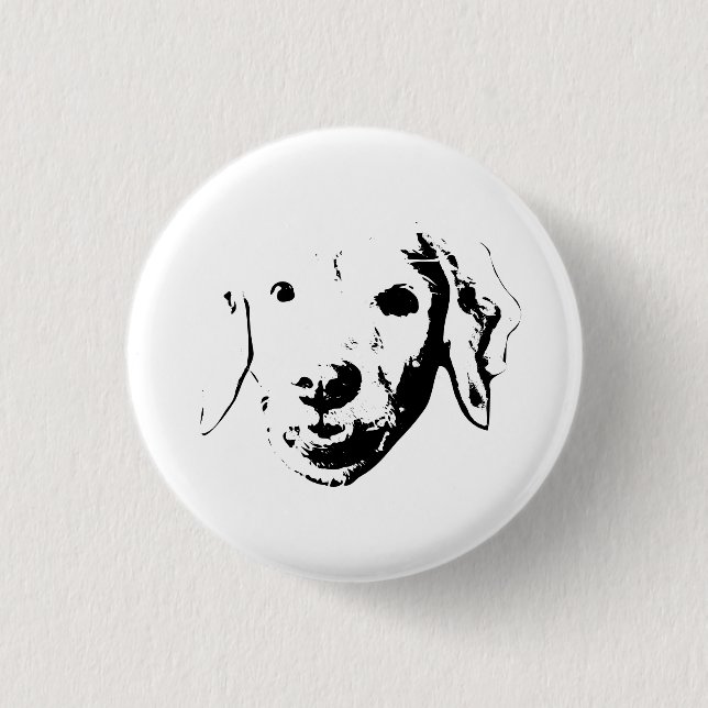 Chapa Redonda De 2,5 Cm Insignia de Cachorro Alegre (Anverso)