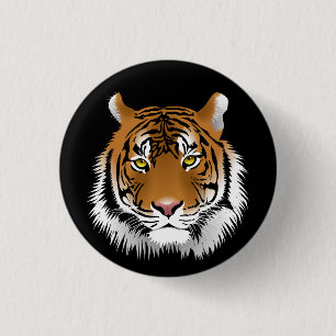 Chapa Redonda De 2,5 Cm Insignia de Cara de Tigre