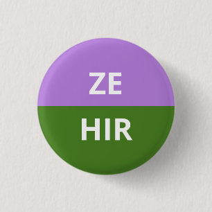 Chapa Redonda De 2,5 Cm Insignia de Genderqueer de los pronombres de