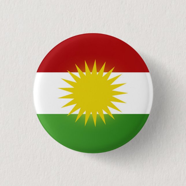 Chapa Redonda De 2,5 Cm Insignia de la bandera del Kurdistan (nîşan) (Anverso)