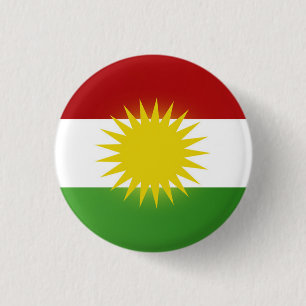 Chapa Redonda De 2,5 Cm Insignia de la bandera del Kurdistan (nîşan)