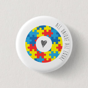 Chapa Redonda De 2,5 Cm Insignia de la conciencia del autismo (pequeña)