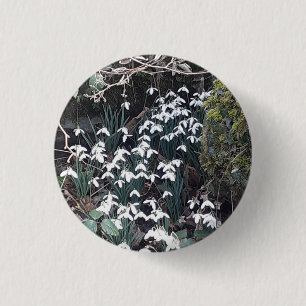 Chapa Redonda De 2,5 Cm Insignia de las gotas de nieve de primavera