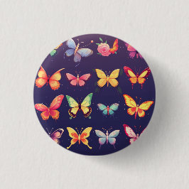 Chapa Redonda De 2,5 Cm Insígnia de mariposa, botón, pin, mariposa linda