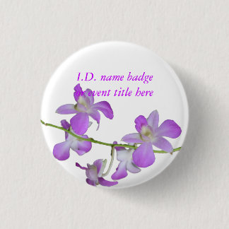 Chapa Redonda De 2,5 Cm Insignia de nombre de flores vívidas