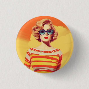 Chapa Redonda De 2,5 Cm Insígnia de popart, botón, pin. Insígnia inspirada