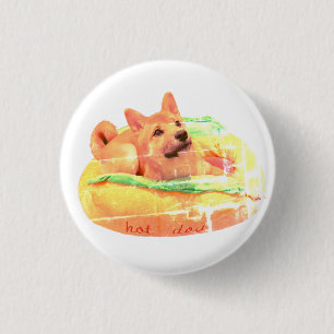 Chapa Redonda De 2,5 Cm Insignia de Shiba del perrito caliente