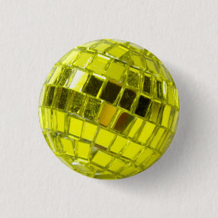 Chapa Redonda De 2,5 Cm Insignia Disco - Mini Bola a Facetas Verde Anís