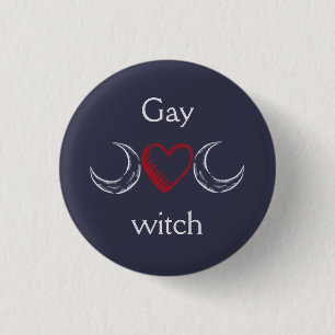 Chapa Redonda De 2,5 Cm Insignia gay de la bruja/