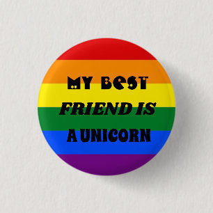 Chapa Redonda De 2,5 Cm Insígnia LA MEJOR AMIGA DE ARCOIRIS ES UNICORNIO