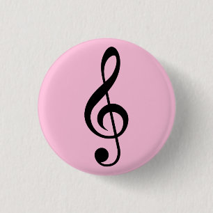 Chapa Redonda De 2,5 Cm Insignia para la limpieza de música rosa