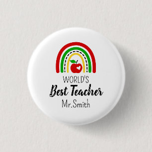 Chapa Redonda De 2,5 Cm Insígnia redonda personalizada del mejor profesor 