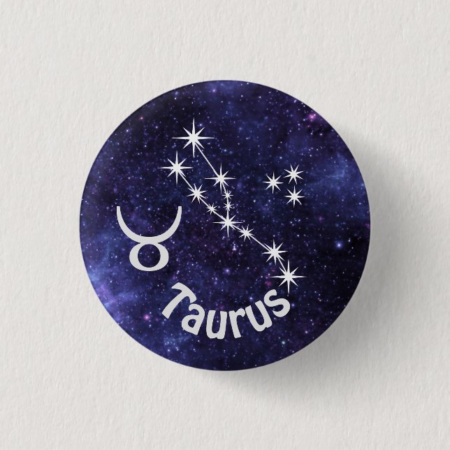 Chapa Redonda De 2,5 Cm Insignia Taurus, insignia Zodiac Horoscope (Anverso)
