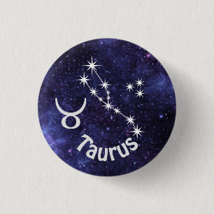 Chapa Redonda De 2,5 Cm Insignia Taurus, insignia Zodiac Horoscope