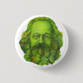 Chapa Redonda De 2,5 Cm Insignia verde de Karl Marx