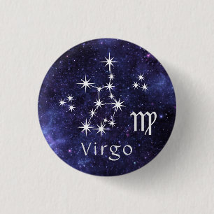 Chapa Redonda De 2,5 Cm Insignia Virgo, Insignia Zodiac Horoscope