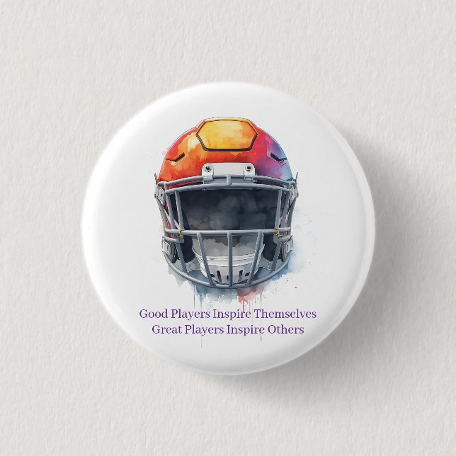 Chapa Redonda De 2,5 Cm Inspirational Motivational Football Helmet  (Anverso)