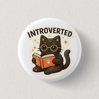 Chapa Redonda De 2,5 Cm Introverted But Willing To Discuss Cats